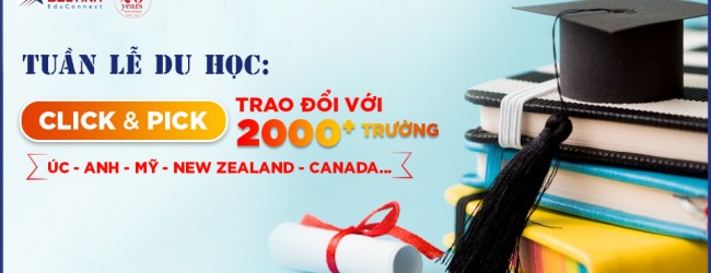 Click & Pick: trao đổi với 2000+ trường trong Tuần lễ du học “Điểm du học an toàn nhất hậu Covid-19”